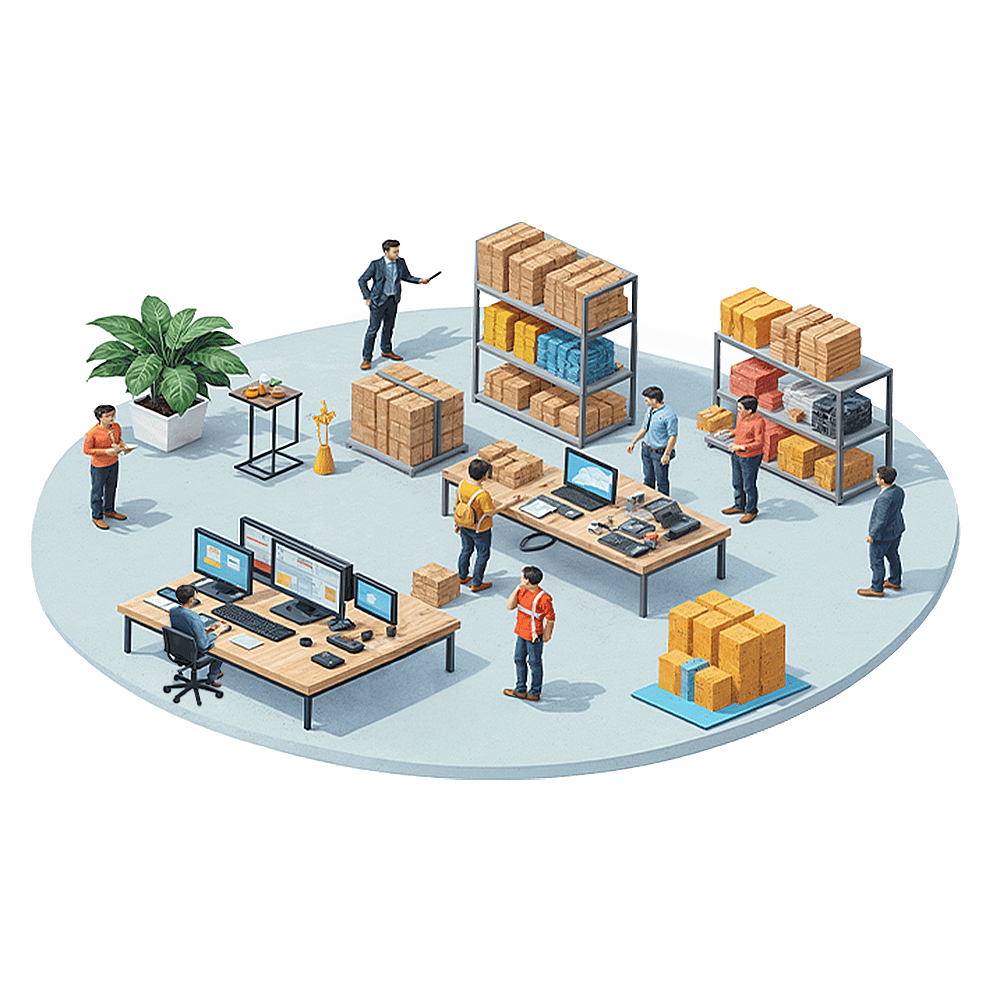 An icon illustrating Asset and Inventory Management